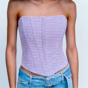 Zara Gingham corsetry inspired top